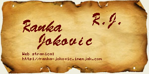 Ranka Joković vizit kartica